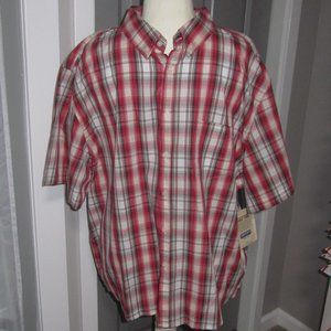 💰 3/$25.00 Men's Smith's Workwear Plaid Collared S/S Shirt Size 2XL.